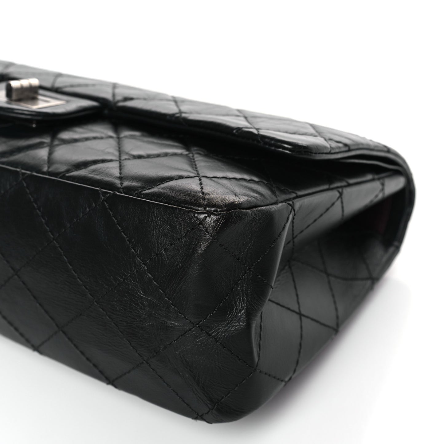 Aged Calfskin Quilted 2.55 Reissue 227 Flap Black
