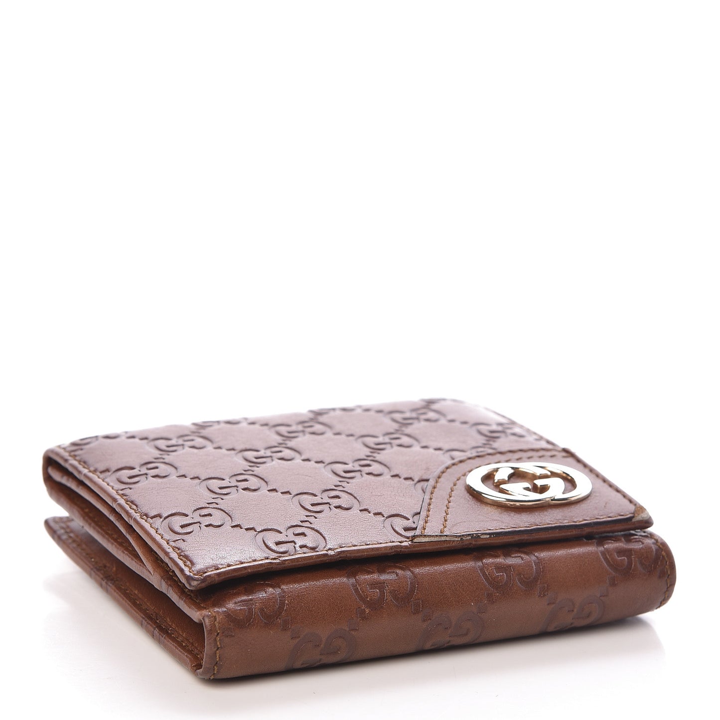 Guccissima New Britt Compact Wallet Brown