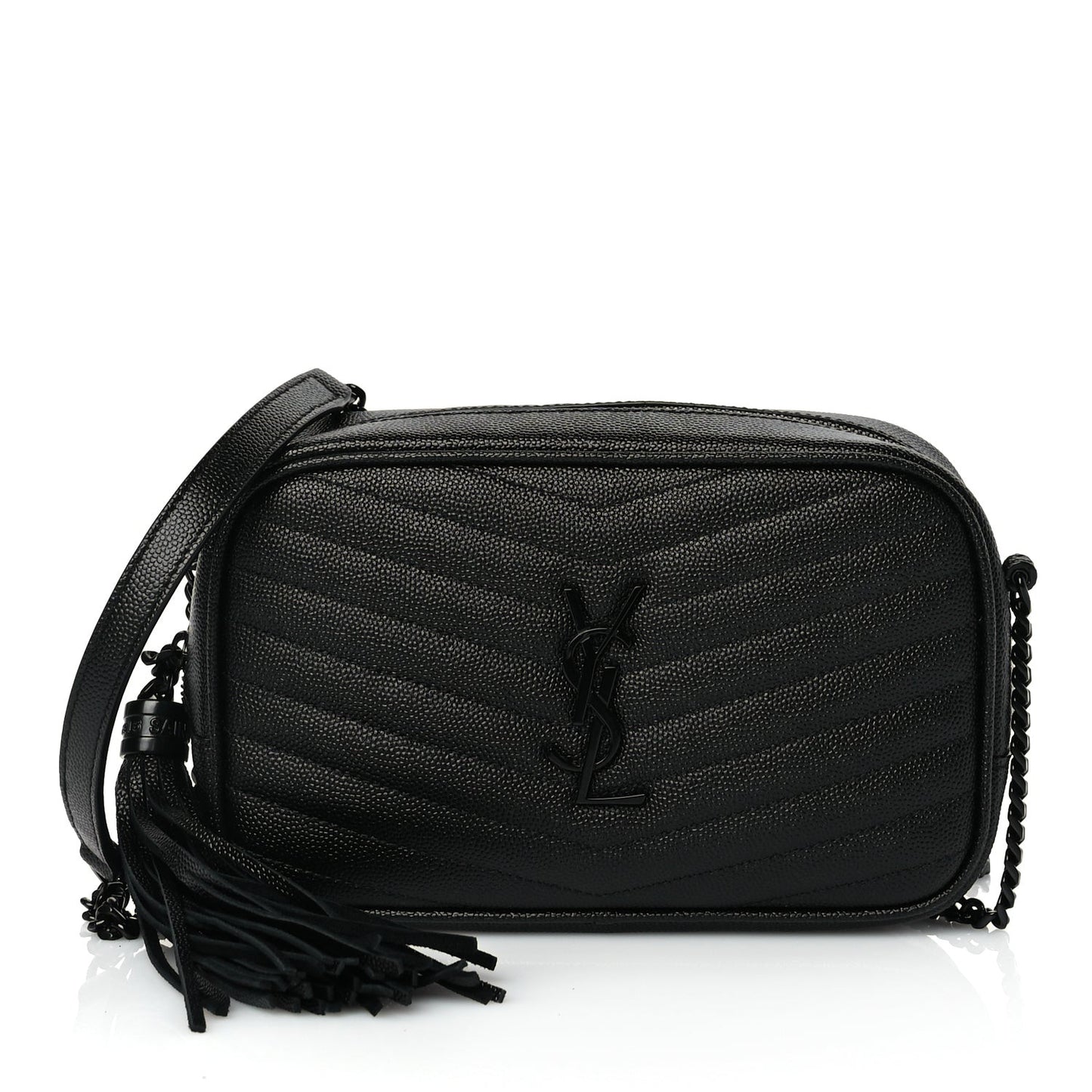 Grain De Poudre Matelasse Monochrome Monogram Mini Lou Camera Bag Black