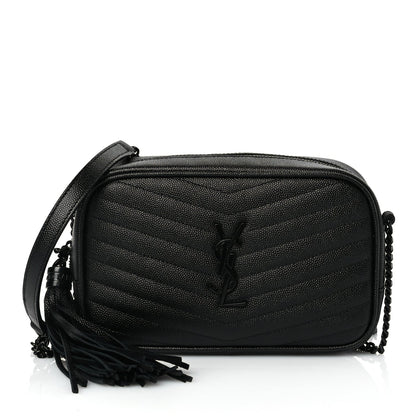 Saint Laurent Grain De Poudre Matelasse Monochrome Monogram Mini Lou Camera Bag Black 1 of 8