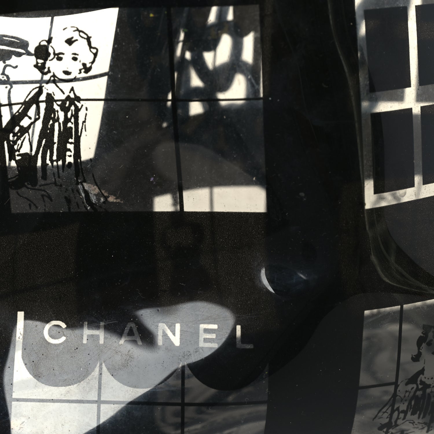 Chanel Vinyl Coco Window Tote Black 6 of 9