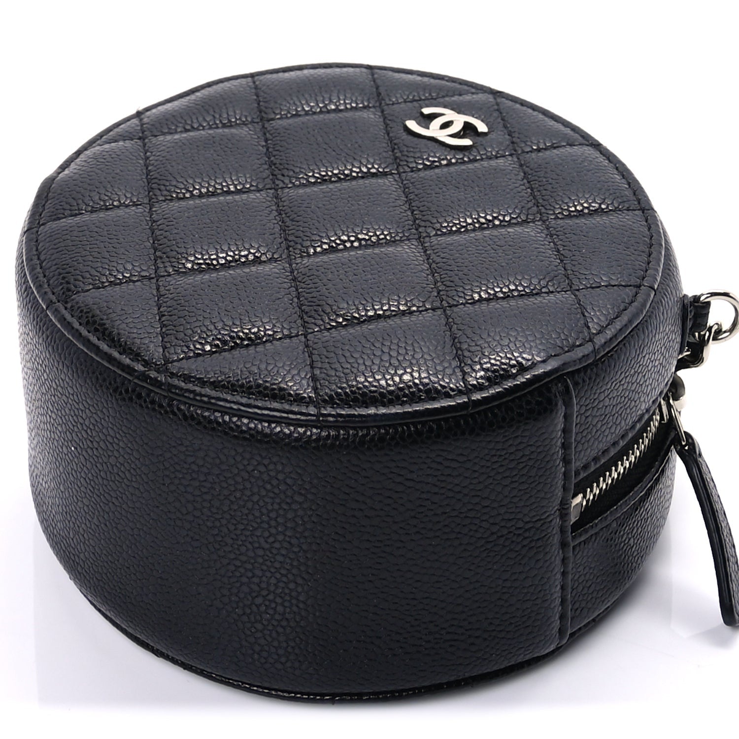 Chanel Caviar Quilted Round Clutch With Chain  Black 7 of 8