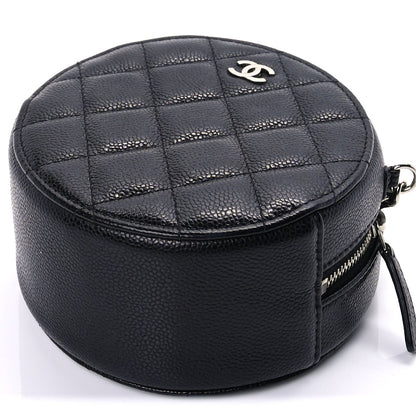 Chanel Caviar Quilted Round Clutch With Chain  Black 7 of 8
