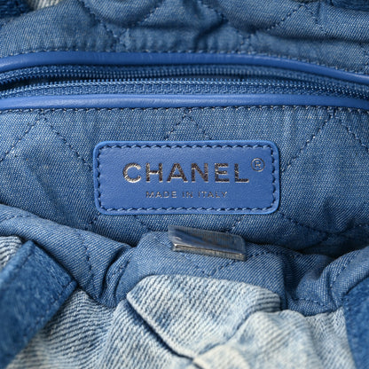 Chanel Denim Quilted Chanel 22 Backpack Blue 6 of 14