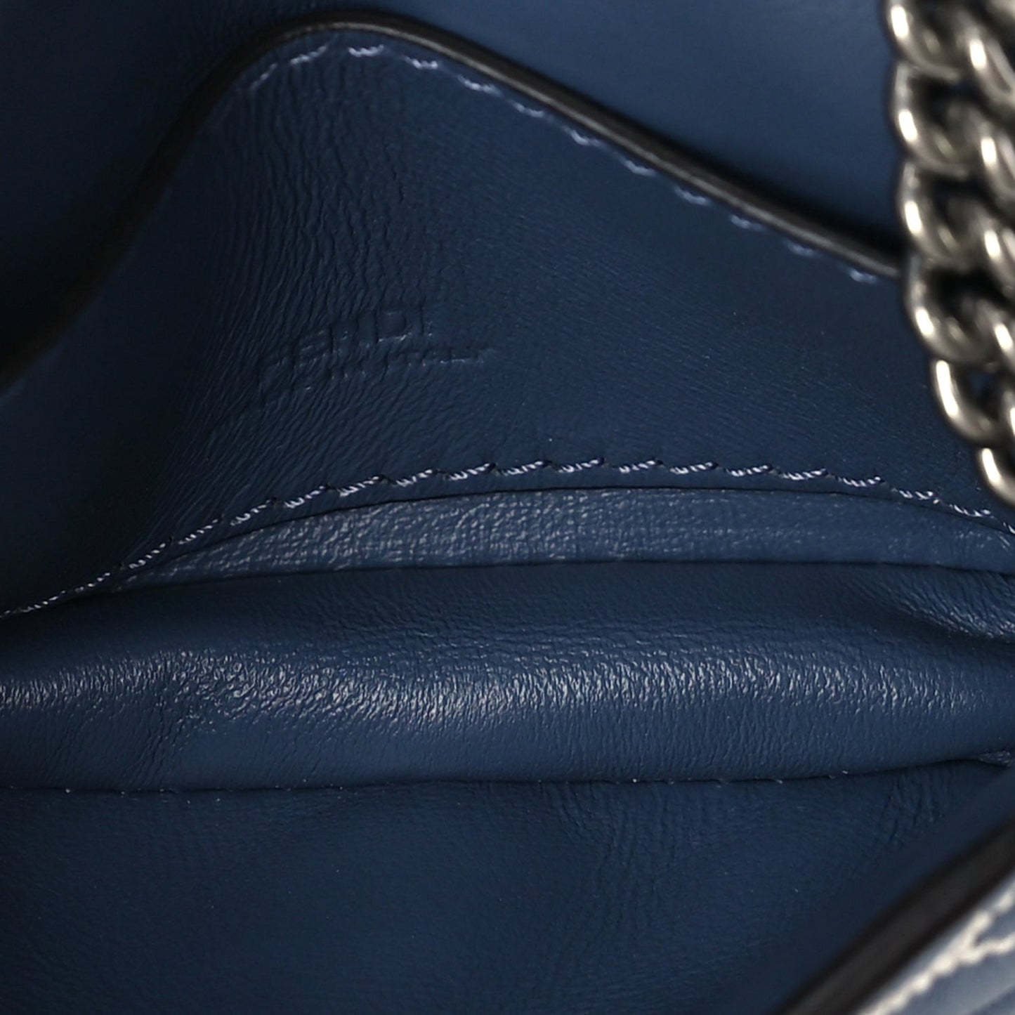 Nappa Matisse FF Embossed Nano Chain Baguette Blue