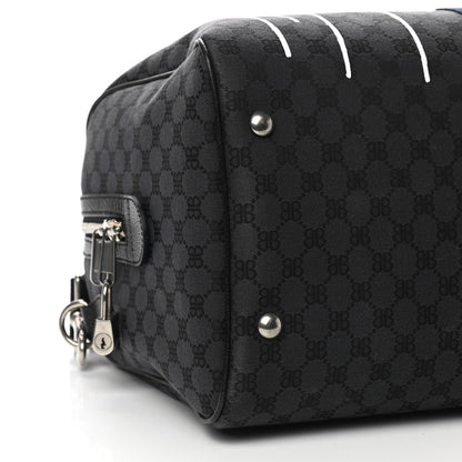 Gucci X BALENCIAGA BB Monogram Web Graffiti Medium Ophidia Carry-On Duffle Bag Black 5 of 9