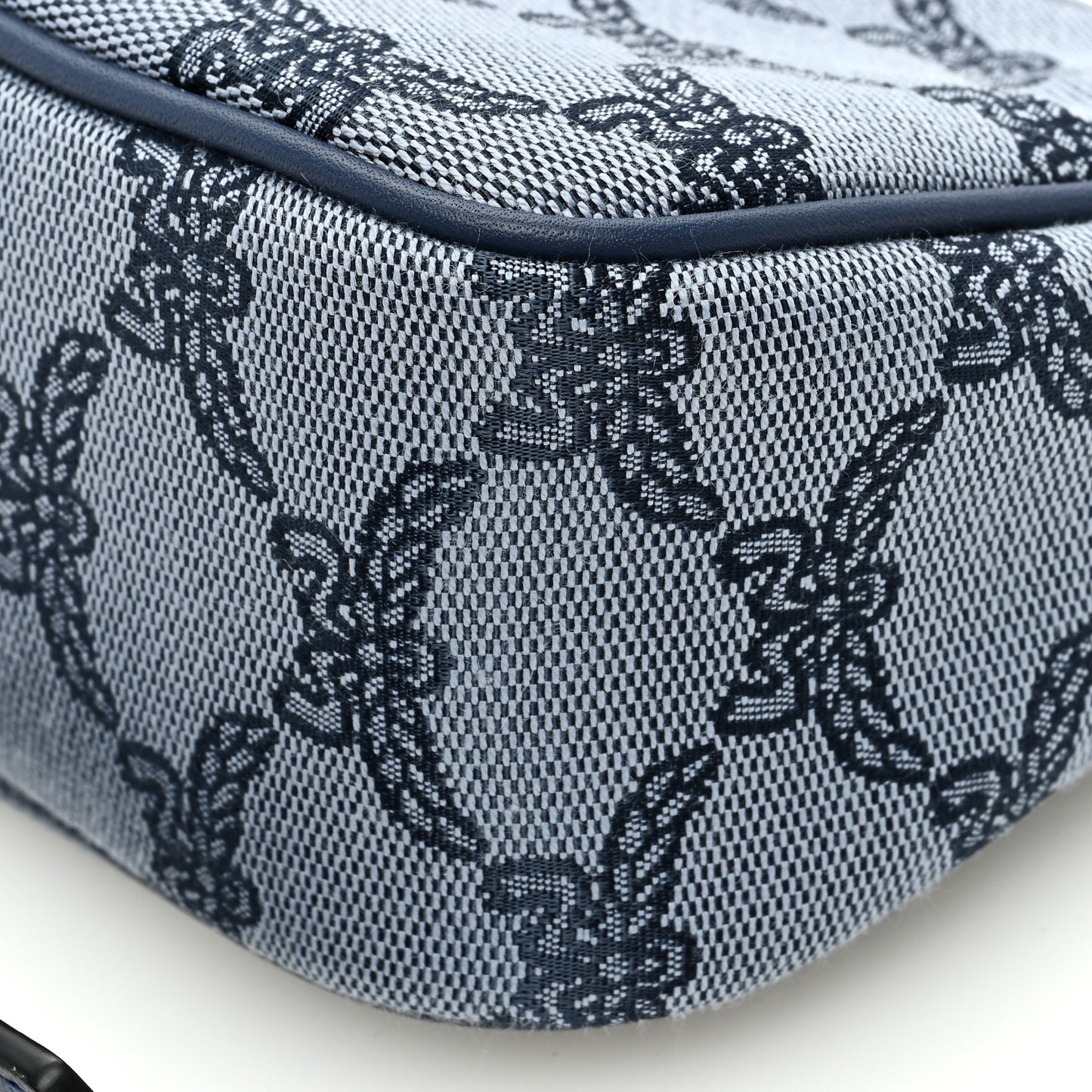 Lauretos Jacquard Nappa Small Shoulder Bag Indigo