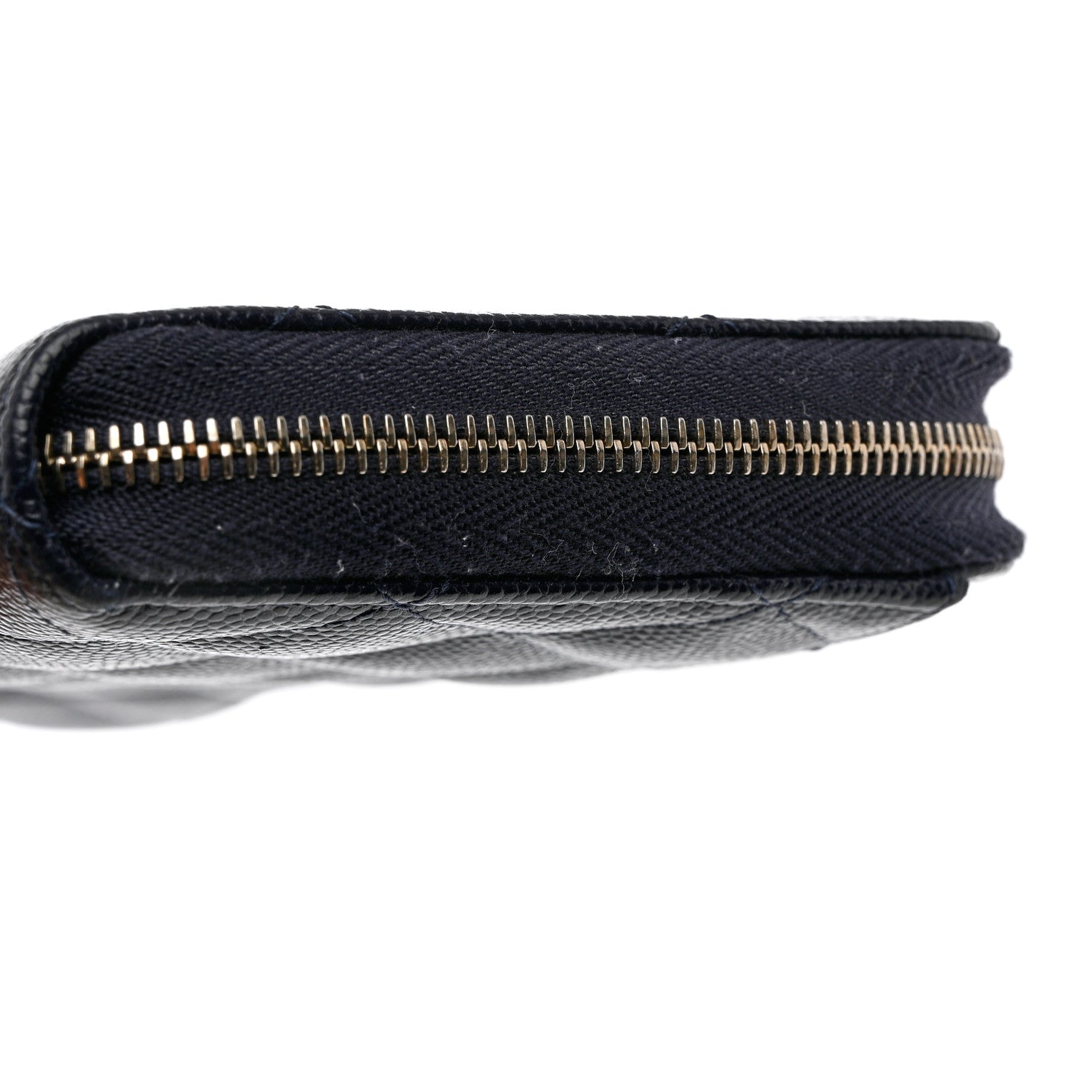 Chanel Caviar Quilted Large Zip Around Organizer Wallet Dark Blue 10 of 11