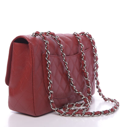 Chanel Caviar Quilted Jumbo Single Flap Red 3 of 12