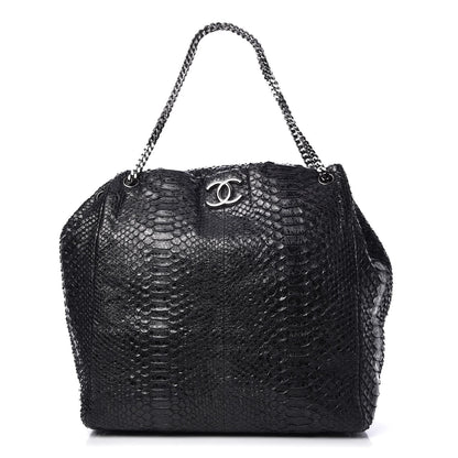 Chanel Python Accordion Tote Black 1 of 7