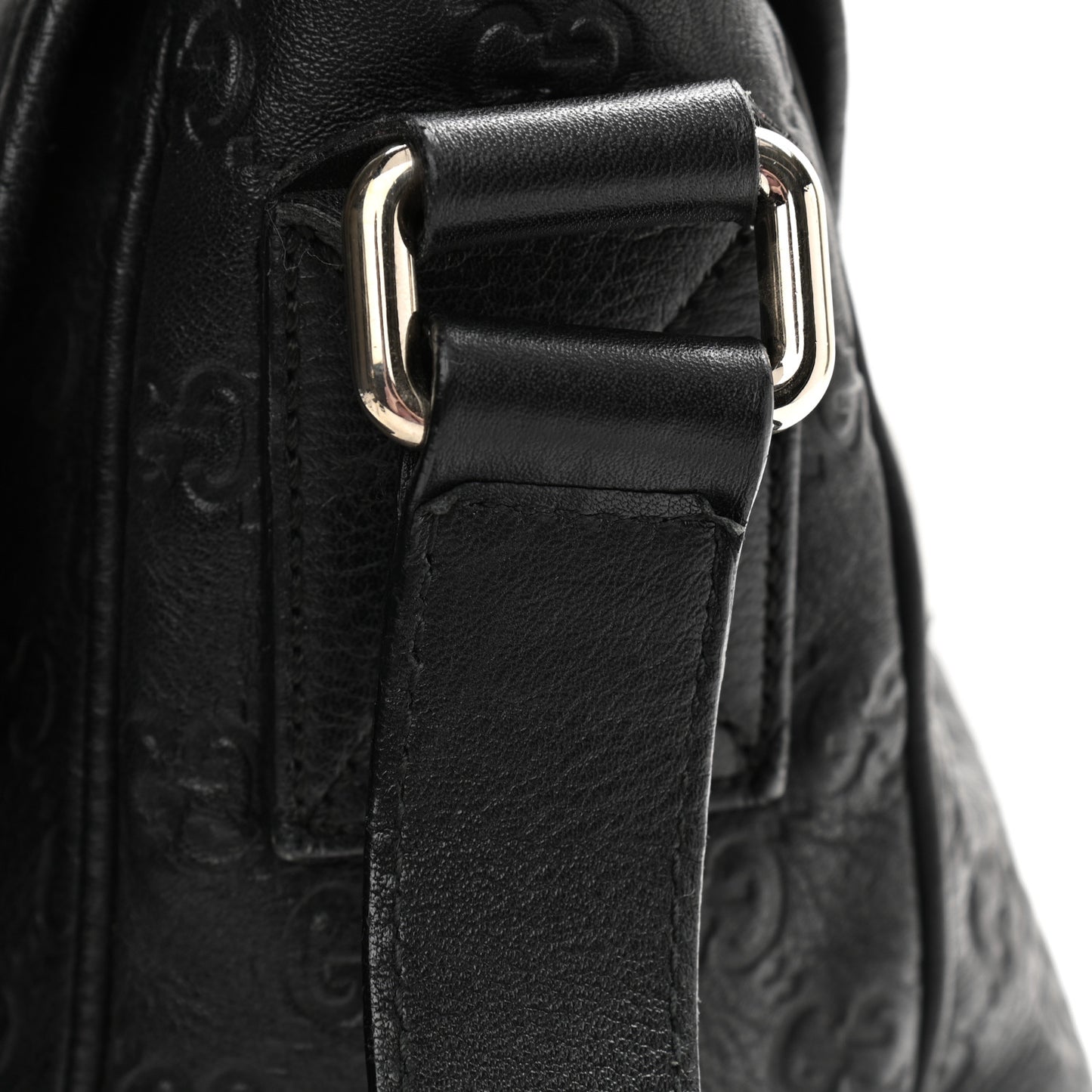 Guccissima Medium Flap Messenger Bag Black