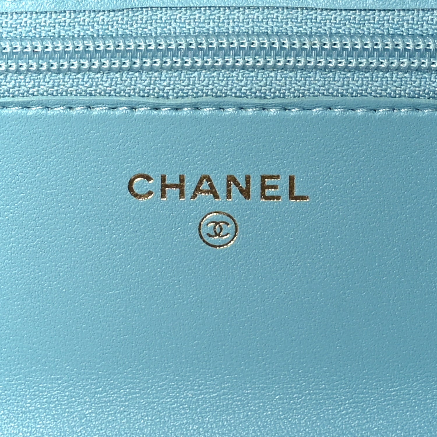 Chanel Lambskin Quilted Trendy CC Wallet On Chain WOC Light Blue 5 of 9