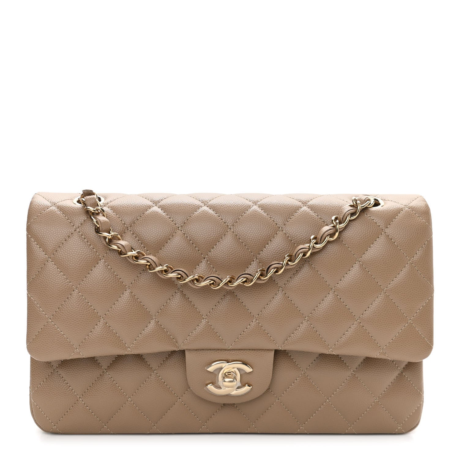 Chanel Caviar Quilted Medium Double Flap Beige 1 of 11