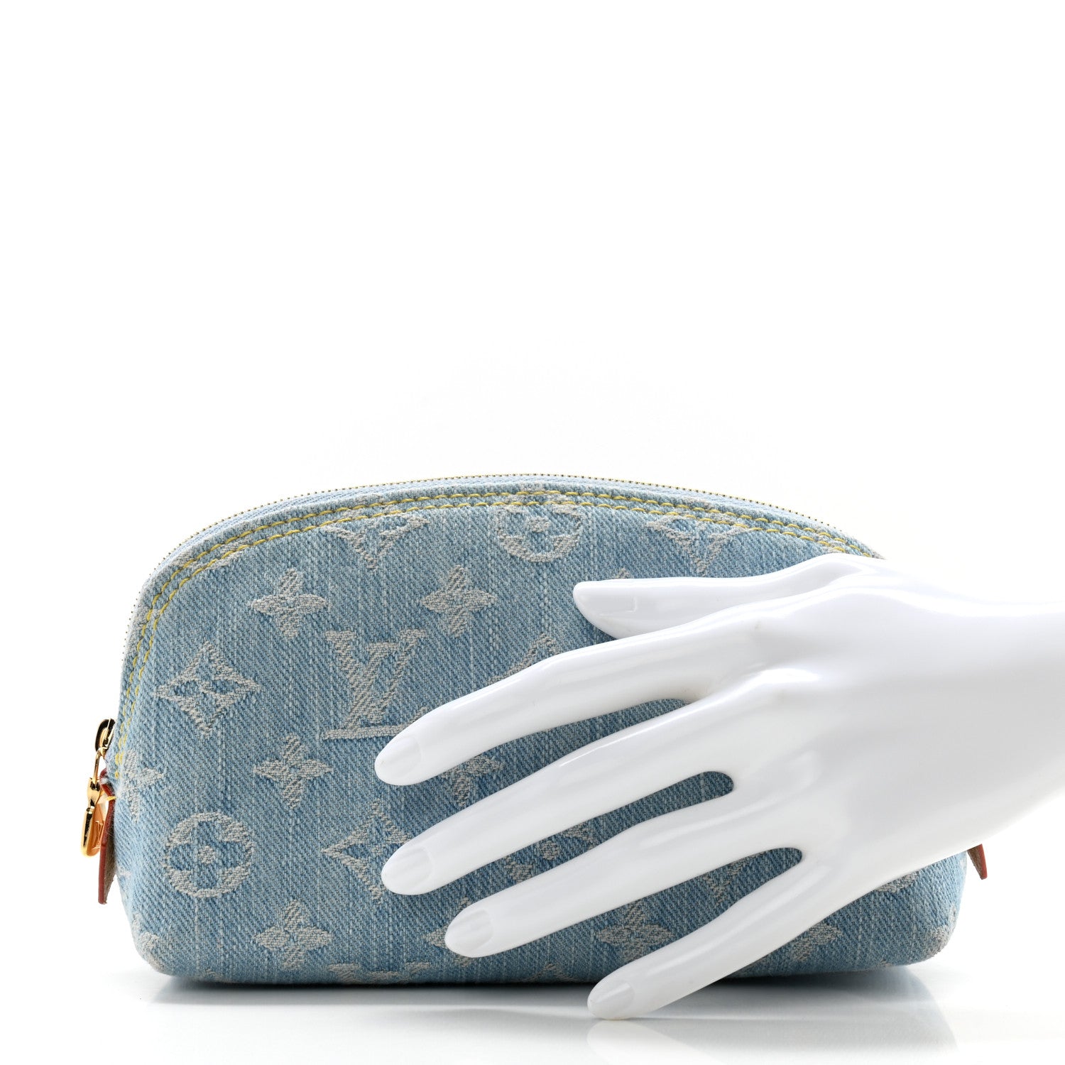 Louis Vuitton Monogram Denim Cosmetic Pouch PM Blue 2 of 8