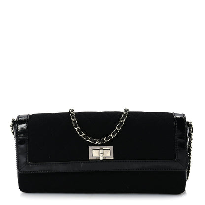 Chanel Jersey Patent Quilted 2.55 Reissue East West Flap Black 1 of 9