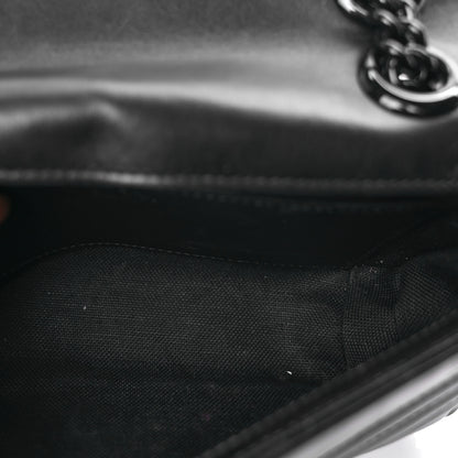 Gucci Calfskin Matelasse Monochrome Small GG Marmont Shoulder Bag Black 4 of 8