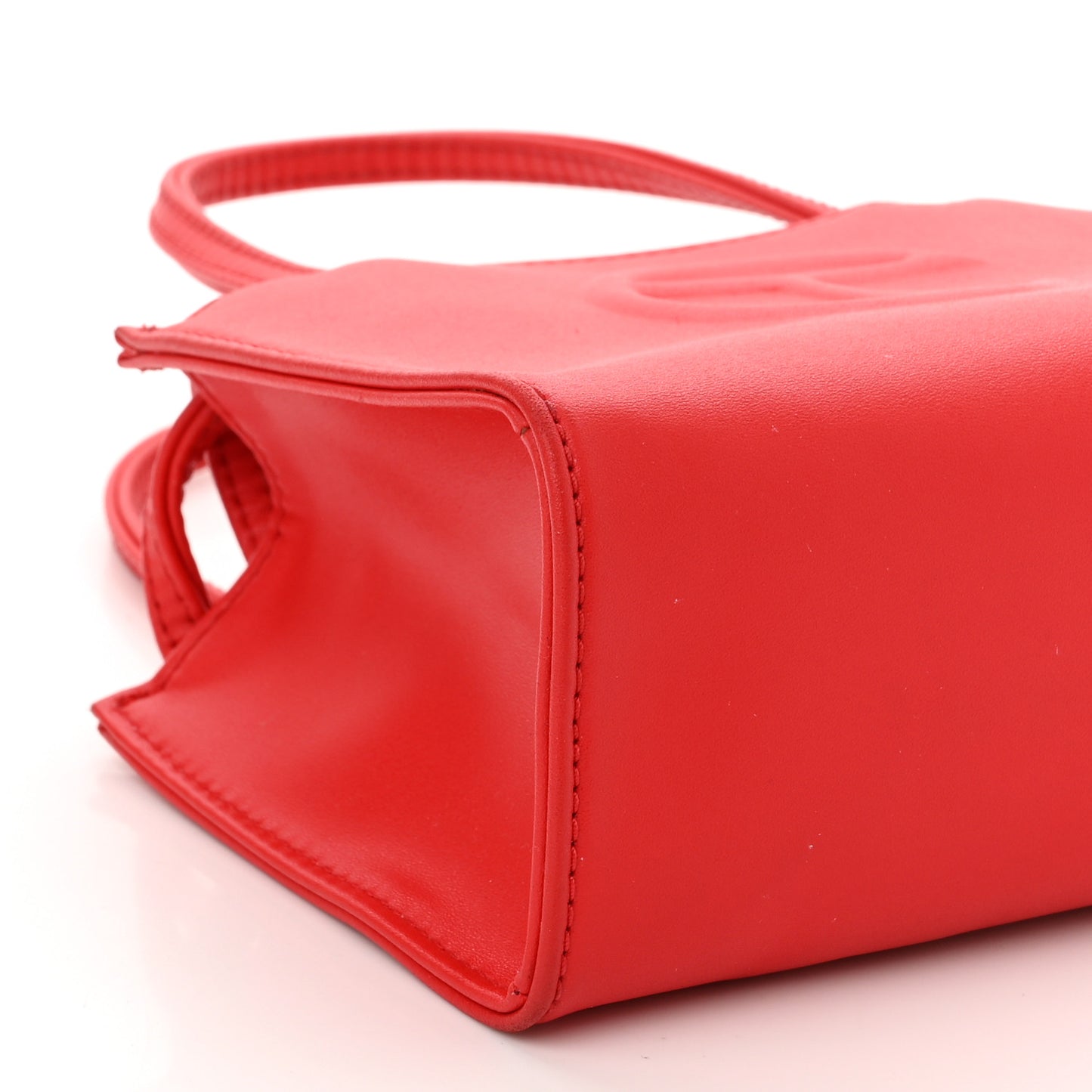 Vegan Leather Small Shopping Bag Red