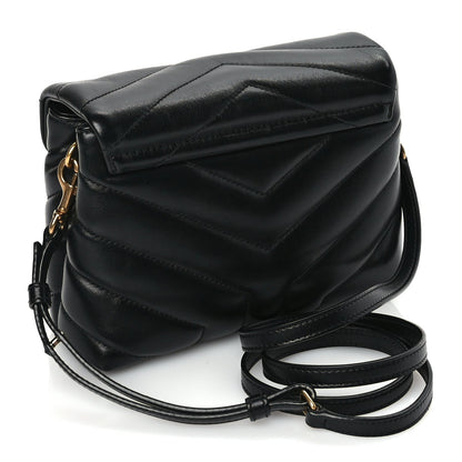Saint Laurent Calfskin Y Quilted Monogram Toy Loulou Crossbody Satchel Black 2 of 8