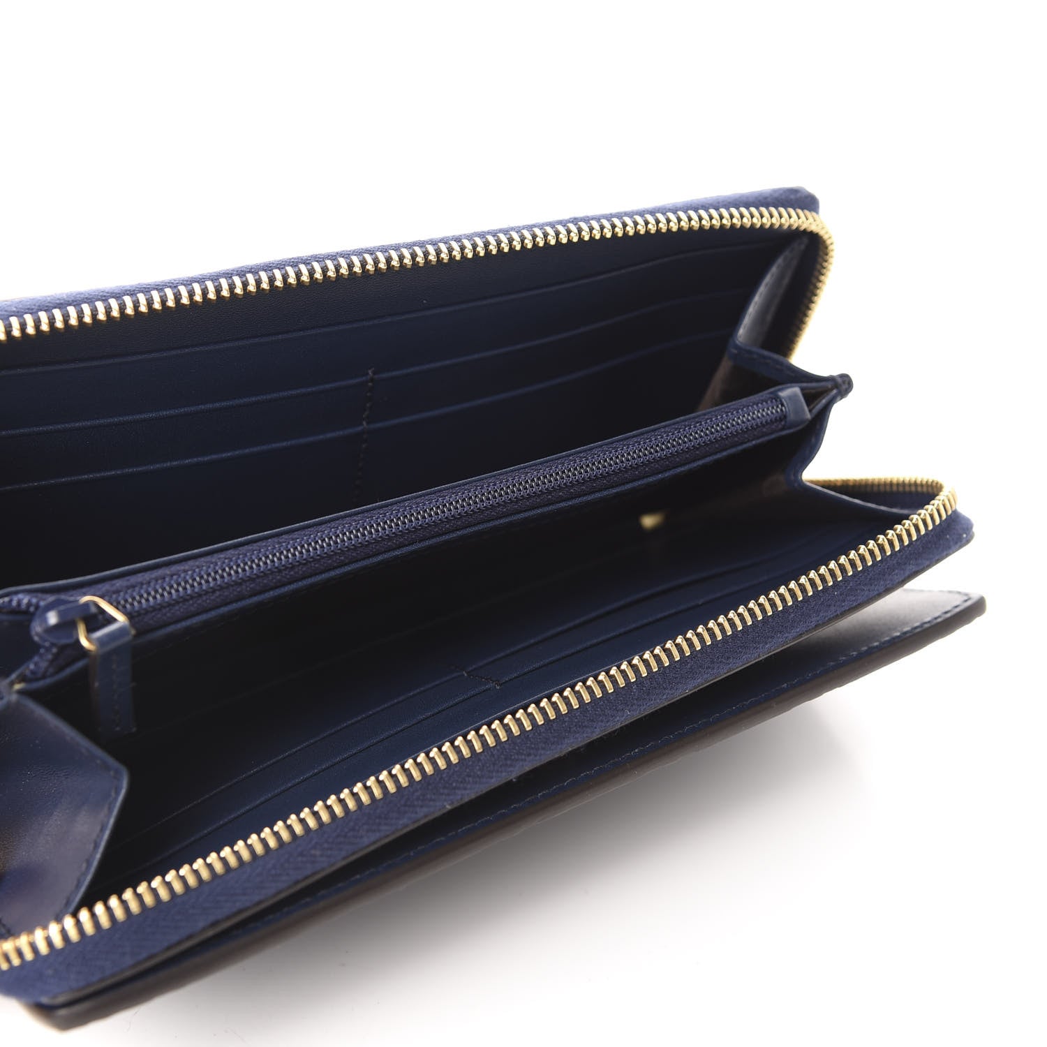 Gucci Guccissima Zip Around Long Wallet Blue 6 of 8