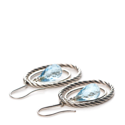 David Yurman Sterling Silver Blue Topaz Mobile Drop Earrings 3 of 5