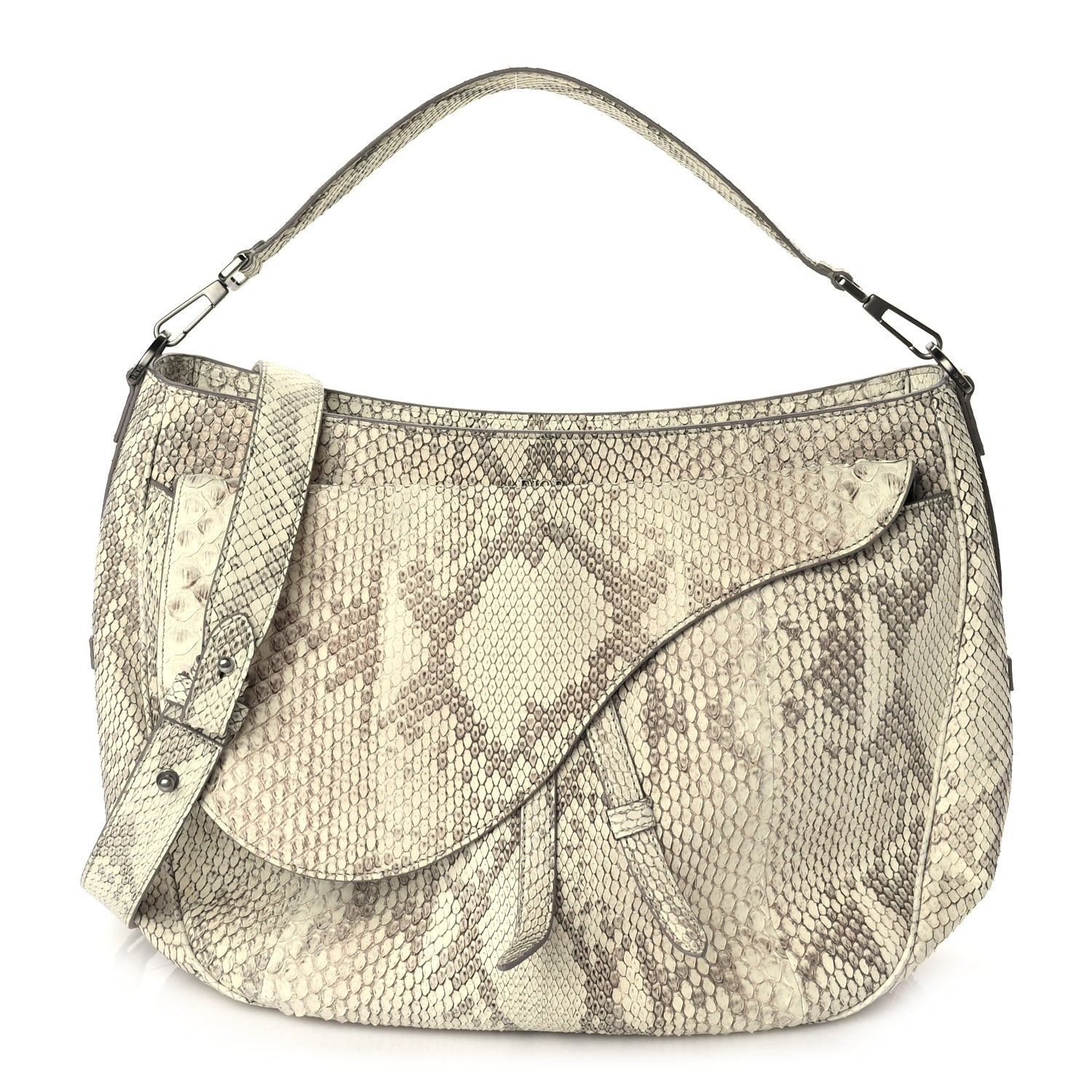 Christian Dior CHRISTIAN DIOR Snakeskin Saddle Soft Bag 1 of 8