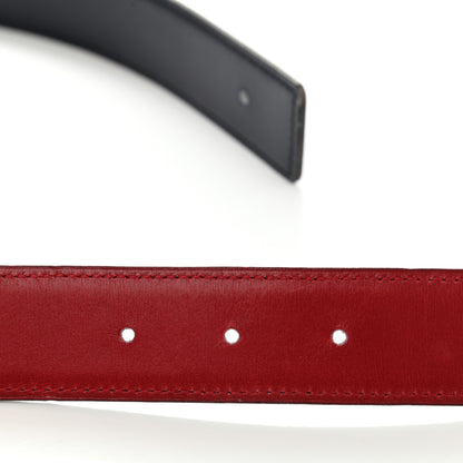 Hermes Chamonix Box 32mm Reversible Belt Strap 80 Rouge Vif Bleu Indigo 3 of 9