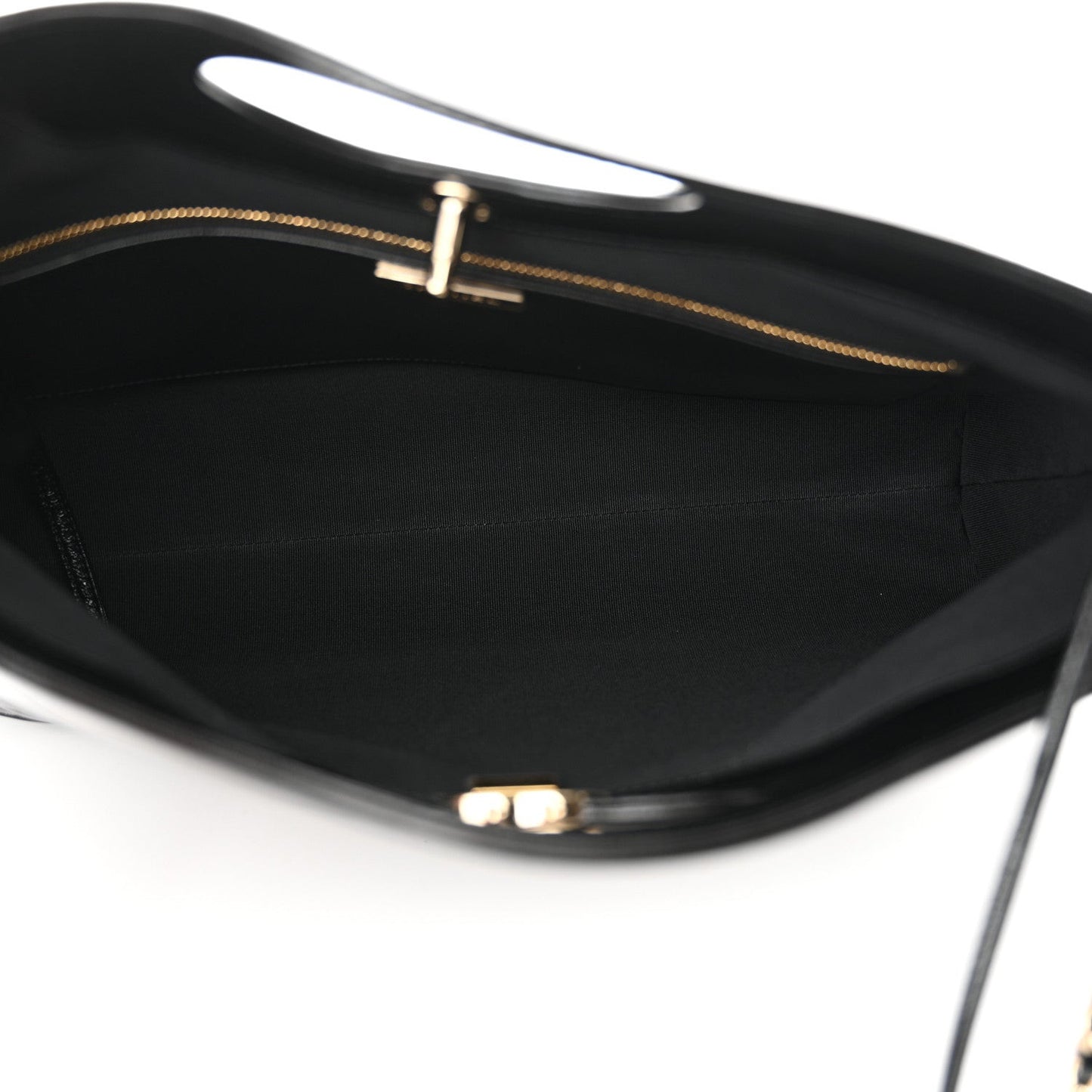 Shiny Lambskin Quilted 31 Shopping Bag Black