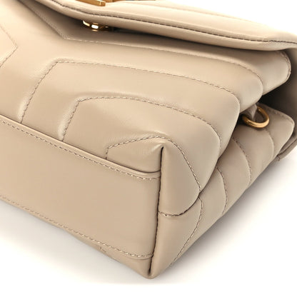 Saint Laurent Calfskin Y Quilted Monogram Toy Loulou Crossbody Bag Dark Beige 8 of 8