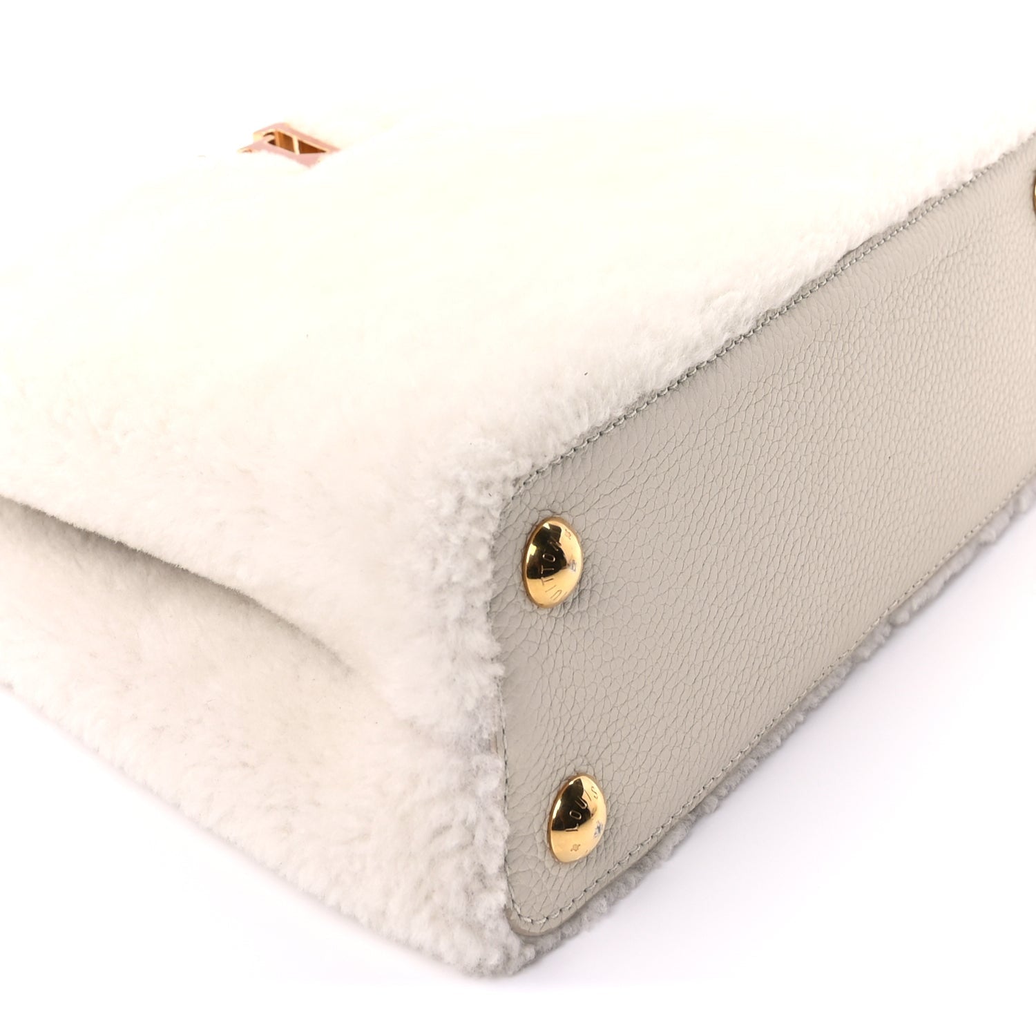 Louis Vuitton Shearling Calfskin Capucines BB White 7 of 8