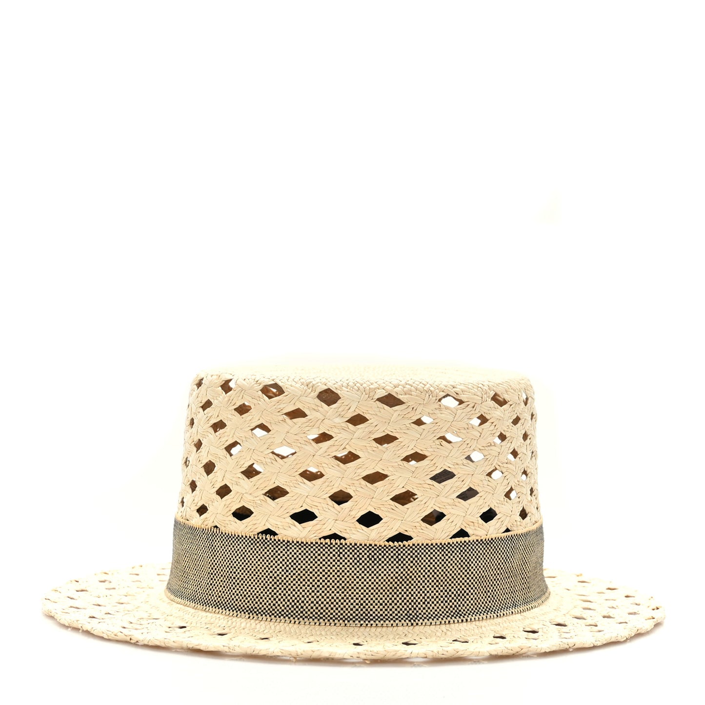 Straw Panama Elenora Hat 57 Naturel Black