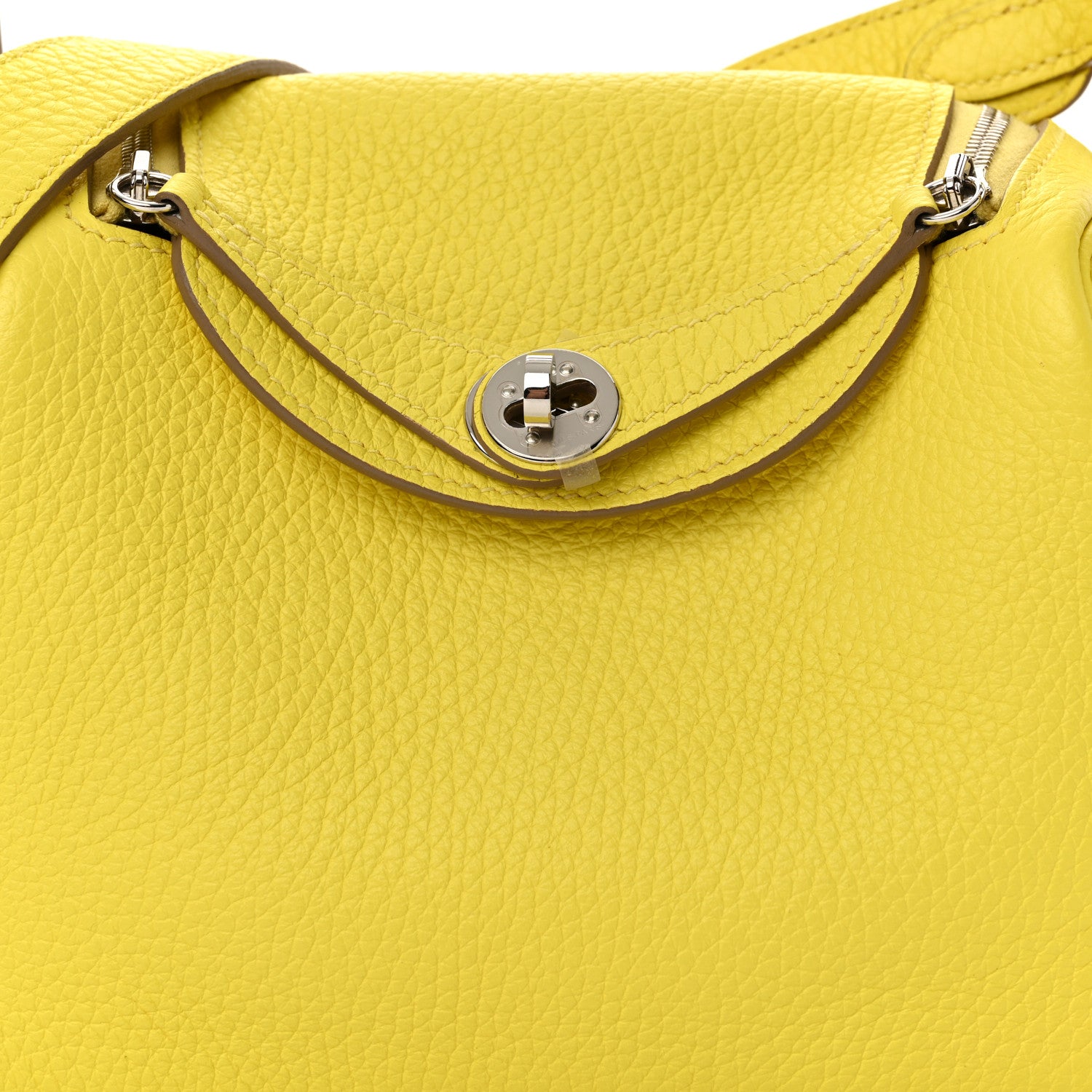 Hermes Taurillon Clemence Mini Lindy 20 Lime 8 of 10