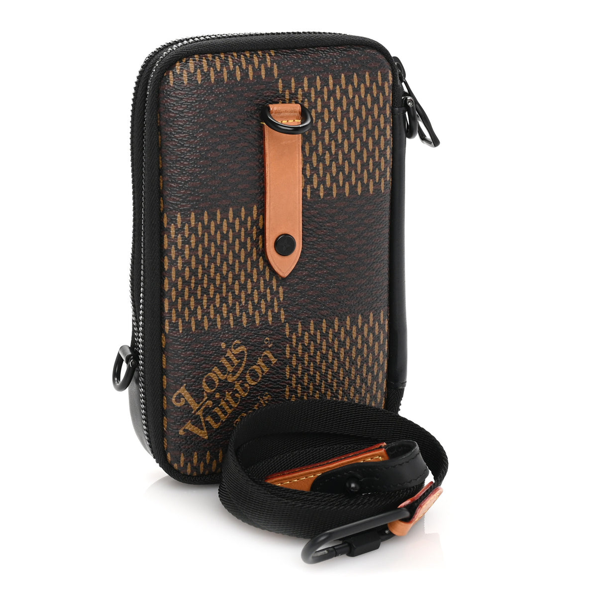 Louis Vuitton X NIGO Giant Damier Ebene Tortoise Double Phone Pouch 2 of 8