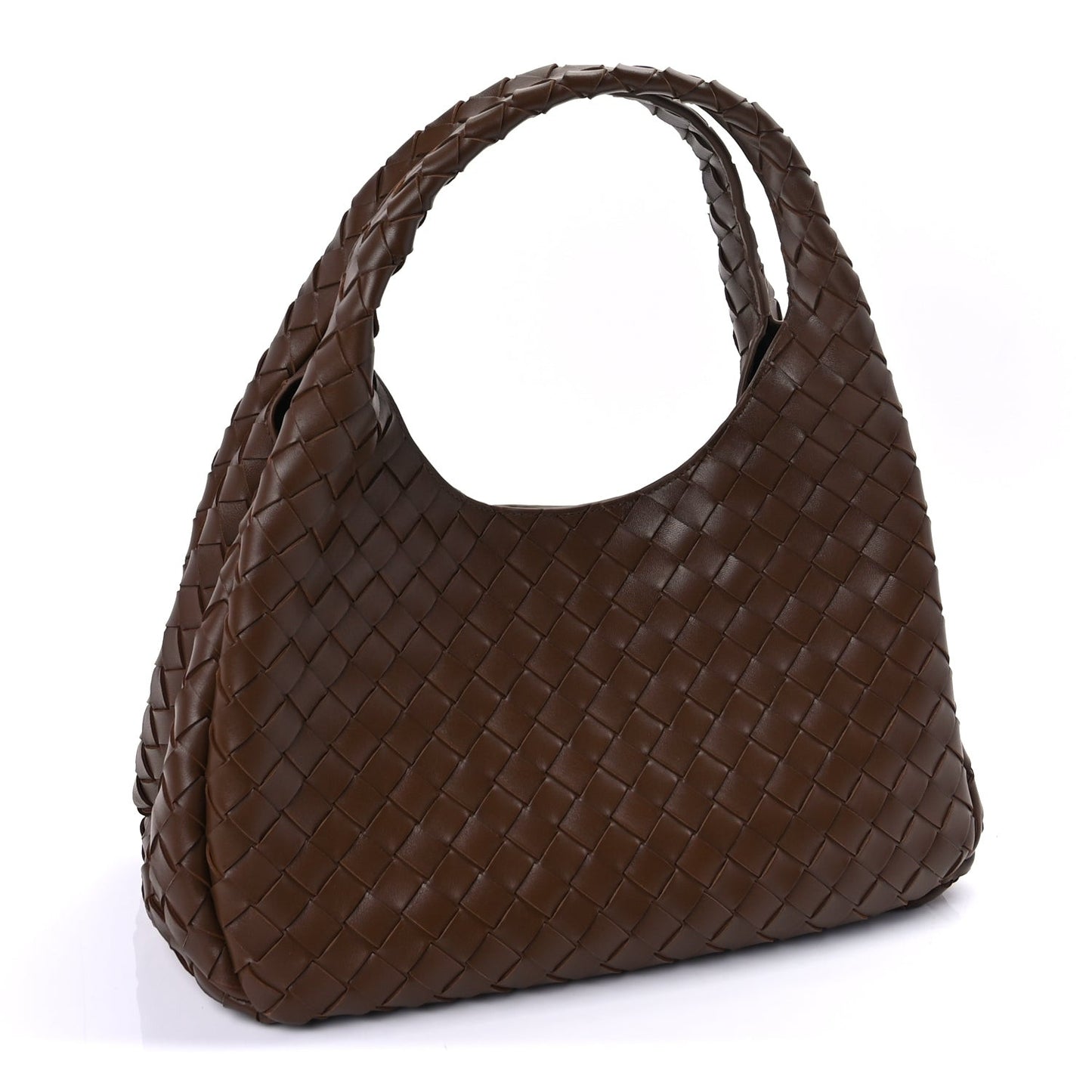 Intrecciato Medium Campana Shoulder Bag  Tannin