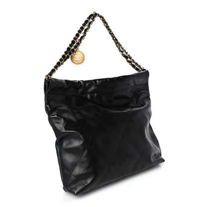 Chanel Shiny Calfskin Quilted 22 Black 2 of 9