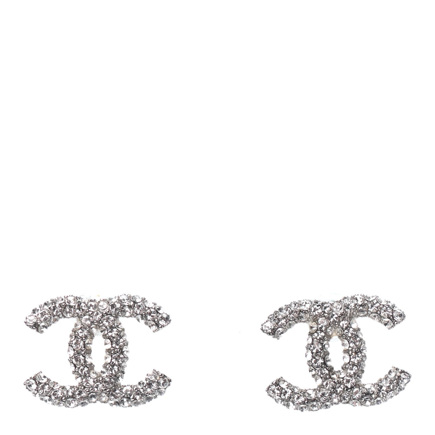 Chanel Crystal Mini CC Earrings Silver 1 of 4