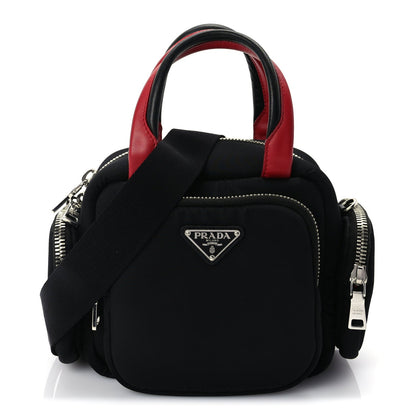 Prada Tessuto Nylon Pocket Top Handle Cargo Bag  Black Fuoco 1 of 8