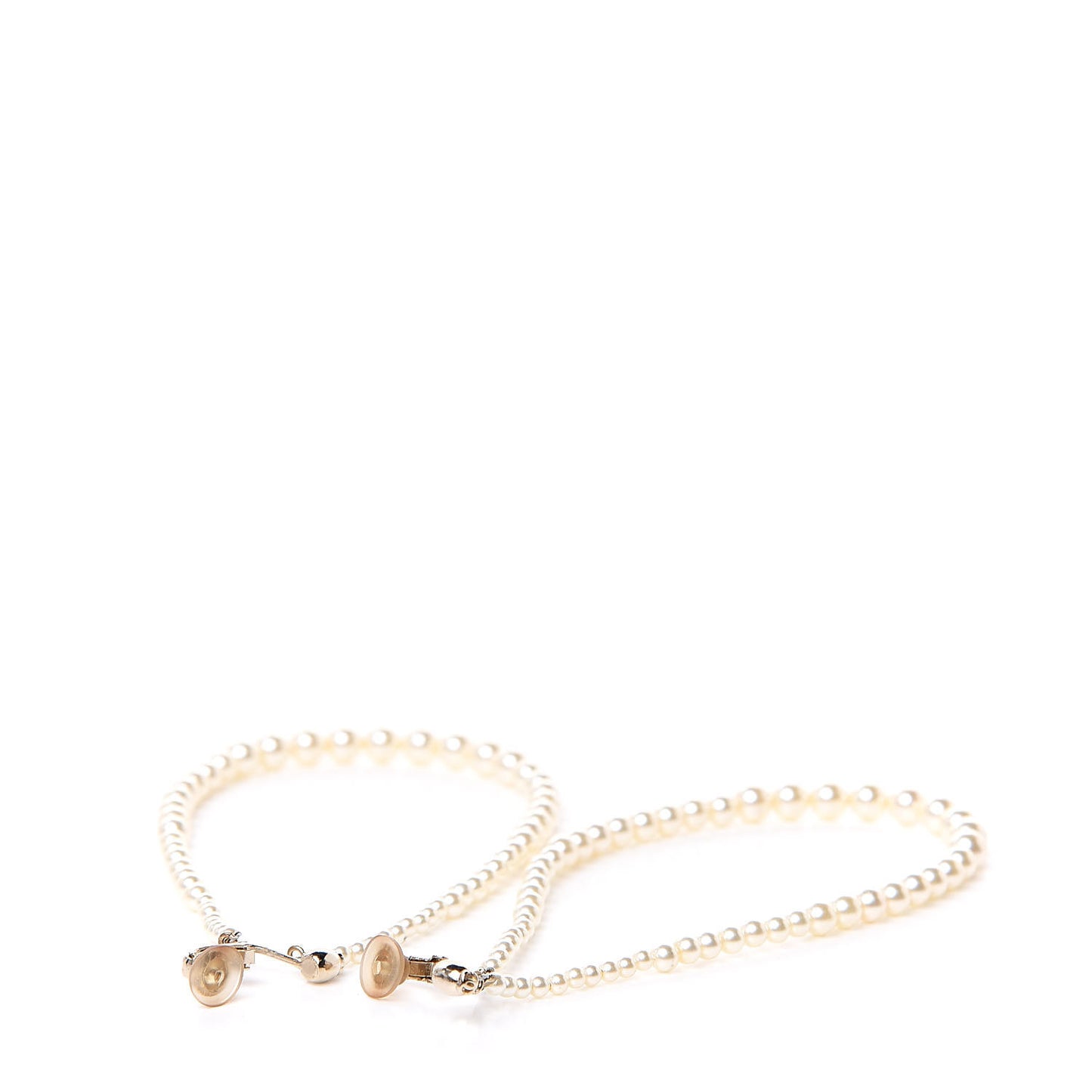 Pearl CC Drop Clip On Earrings Gold