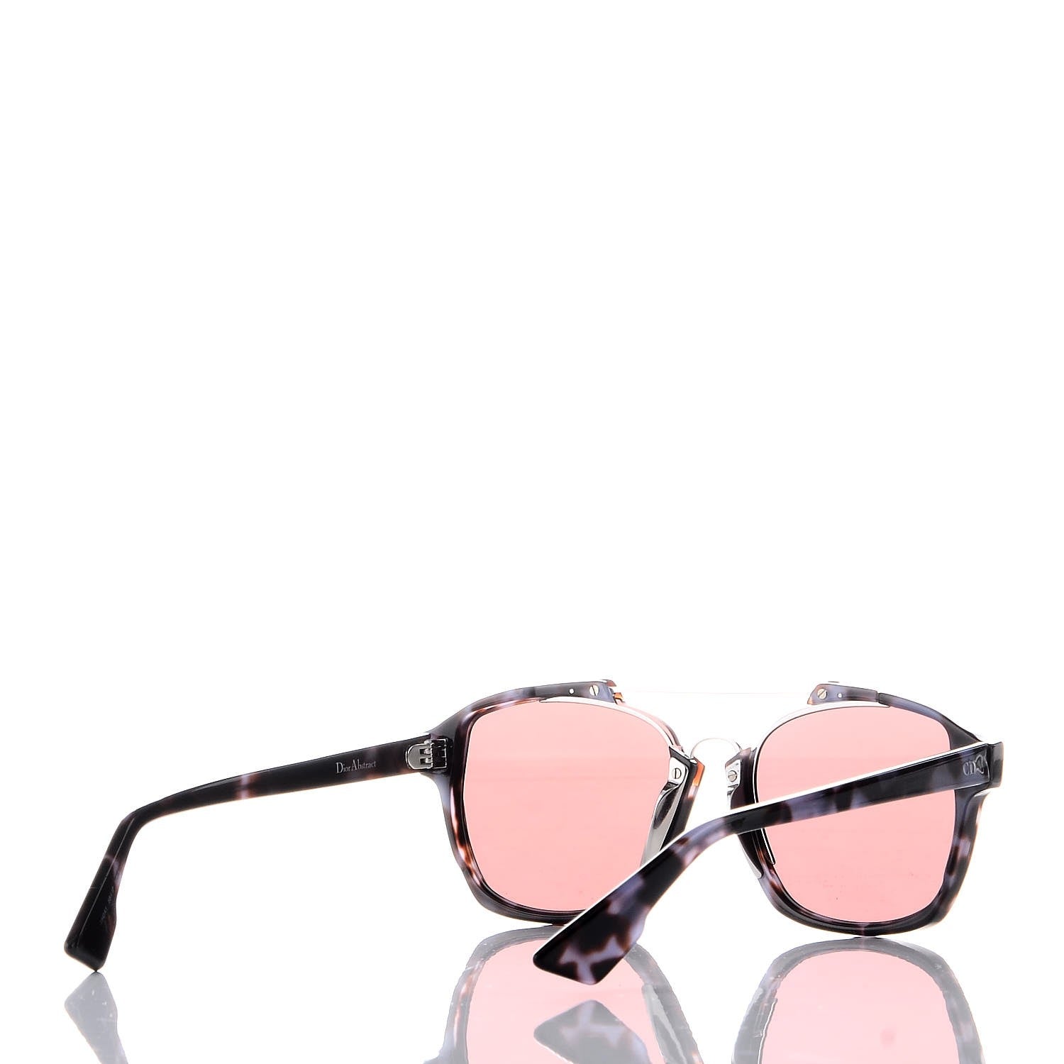 Christian Dior Abstract Square Mirrored Sunglasses Spotted Havana Violet 4 of 8