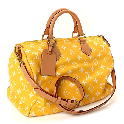 Louis Vuitton Calfskin Monogram Speedy P9 Bandouliere 40 Jaune Mat 3 of 9