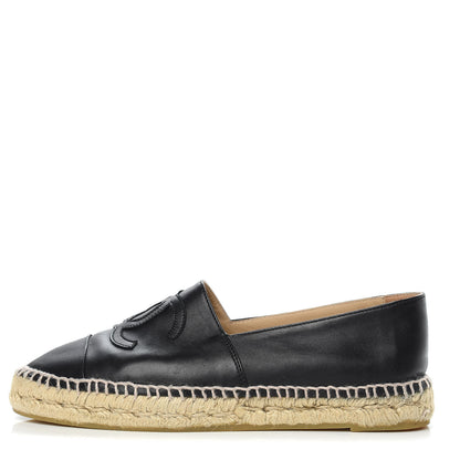 Chanel Lambskin CC Espadrilles 40 Black 1 of 12