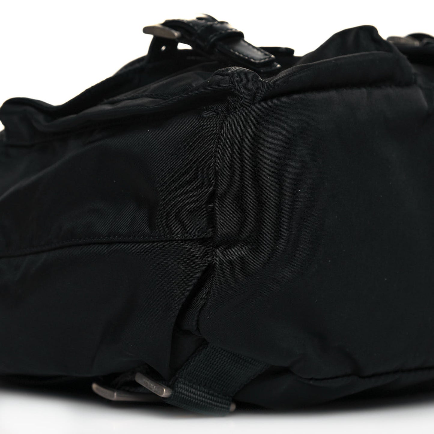 Nylon Vela Double Buckle Backpack Black