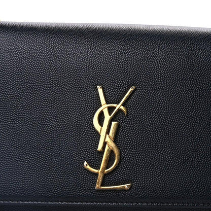 Saint Laurent Grain De Poudre Medium Classic Monogram Kate Satchel Black 6 of 7