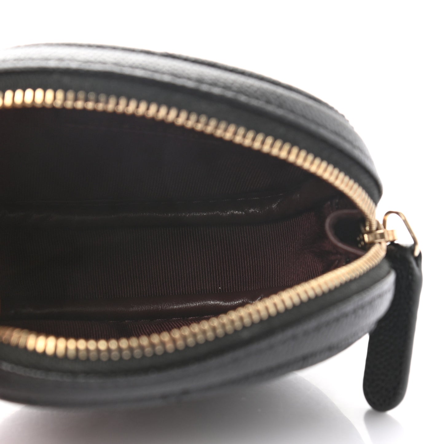 Caviar Quilted Zip Around Classic Coin Purse Black