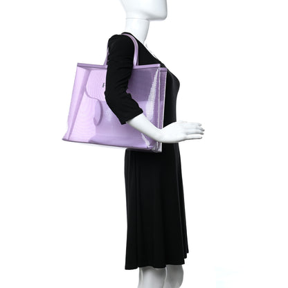Prada Mesh Paillettes Spazzolato Logo Shopping Tote Lilium 2 of 10