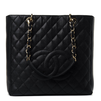 Chanel Caviar Quilted Vertical Grand Shopping Tote GST Black 1 of 4