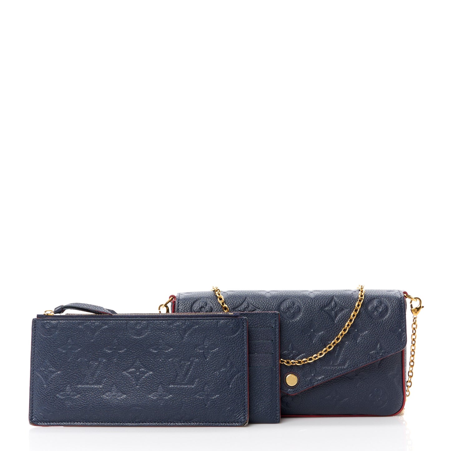 Empreinte Pochette Felicie Chain Wallet Marine Rouge