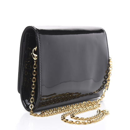 Louis Vuitton Patent Louise PM Chain Clutch Black 2 of 10