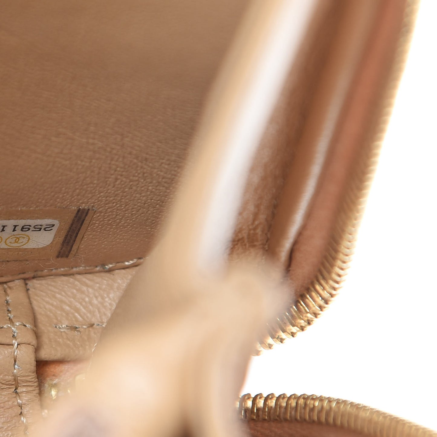 Caviar Quilted Medium CC Filigree Vanity Case Beige