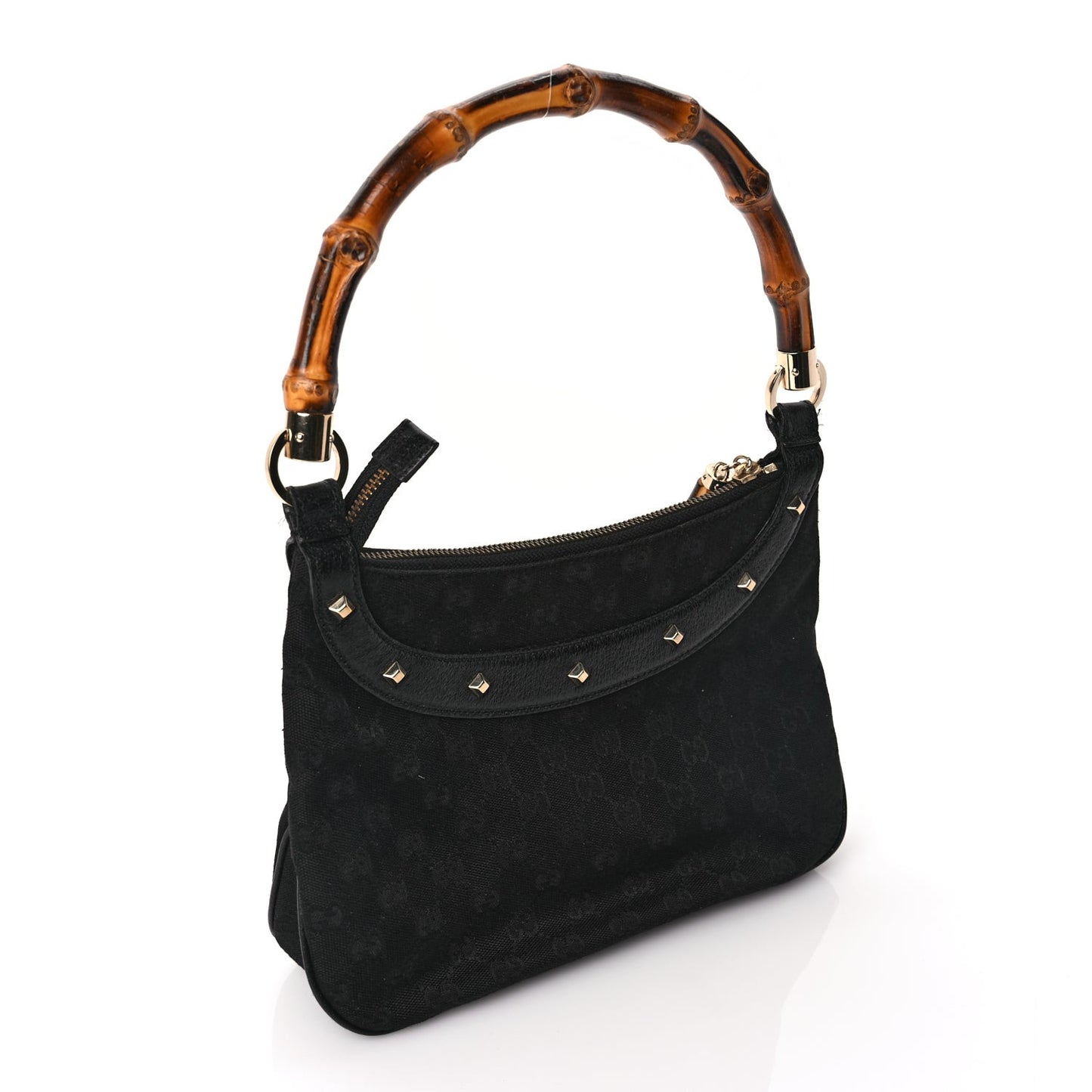 Monogram Anita Bamboo Top Handle Bag Black
