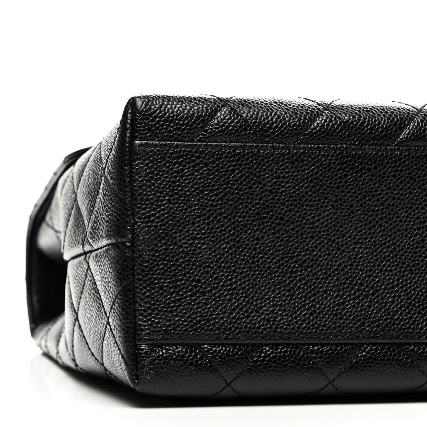 Caviar Quilted Jumbo Kelly Flap Black